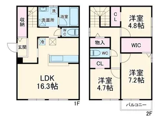 千葉県市川市大野町2【一戸建】の間取り