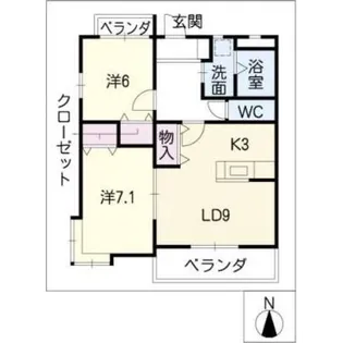 愛知県尾張旭市東印場町3【マンション】の間取り