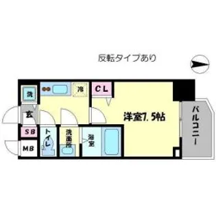 リッツ難波南II【4階】の間取り