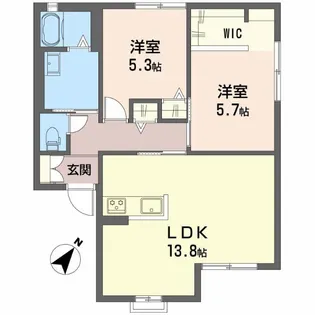 カトル・セゾンK【2階】の間取り