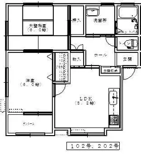 新潟県長岡市来迎寺【アパート】の間取り