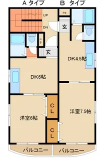 1DKの間取り画像