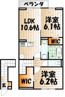 2LDKの間取り画像