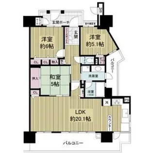 ルイシャトレ寝屋川【7階】の間取り