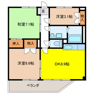 岐阜県岐阜市坂井町2【マンション】の間取り
