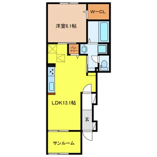 岐阜県岐阜市中鶉4【アパート】の間取り