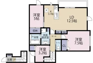 Belle Lead 東吉野 B棟【2階】の間取り