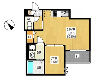 Pension July廿日市駅前(仮称 REGALEST廿日市8)【3階】の間取り