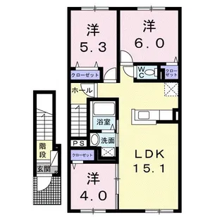 ピアチェーレ明日風 I【2階】の間取り