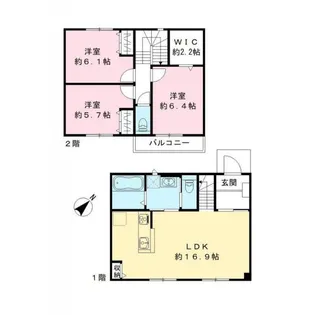 ラシーネ松ケ丘 B棟の間取り