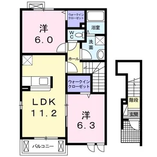 メゾン・プロムナードC【2階】の間取り