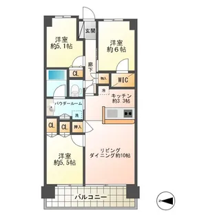 ミッドプレイス八王子【9階】の間取り