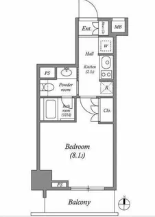東京都新宿区榎町【マンション】の間取り