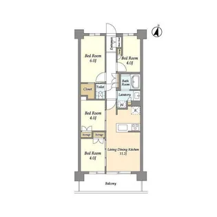 グランカーサ川口青木町公園【2階】の間取り
