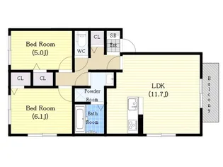 兵庫県加古郡播磨町宮西3【アパート】の間取り