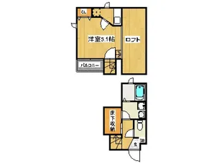コンフォートベネフィスジオ今宿駅前【2階】の間取り