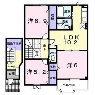 パルーデI【2階】の間取り