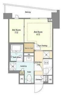 LIBR GRANT 四谷三丁目【4階】の間取り