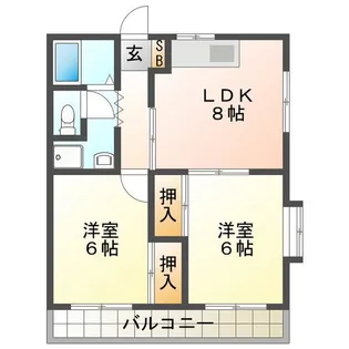 白雲コーポ【2階】の間取り
