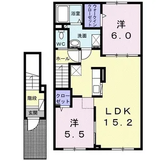 プライムハウス モア【2階】の間取り