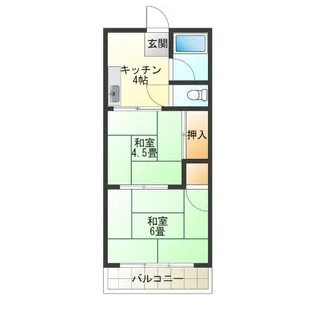 岸ノ里ニューハイツ【5階】の間取り