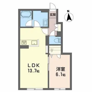 シャーメゾン河辺【1階】の間取り