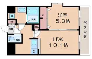 ラムール難波西【3階】の間取り