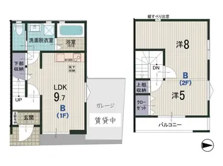 南区西九条東比永城町 貸テラスハウスB棟の間取り