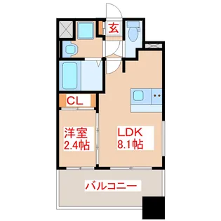 リアンシエルブルー鹿児島中央【8階】の間取り