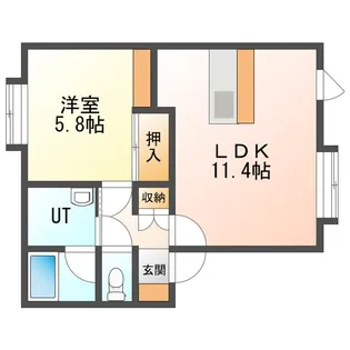 クレアトゥールイーストウイングA【1階】の間取り