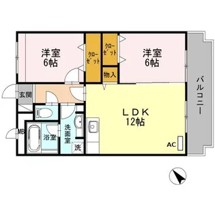 ヒルズウォークK【4階】の間取り