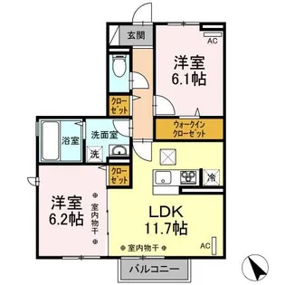 エルシャトー【1階】の間取り