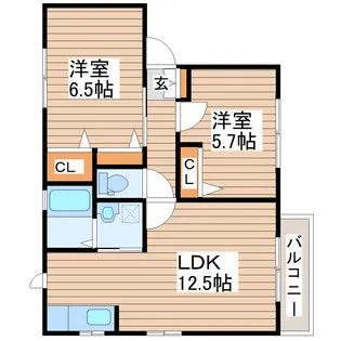 エトワールII【1階】の間取り