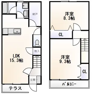 ハイツ浅賀【2階】の間取り