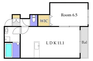 IS延友C棟角部屋【1階】の間取り
