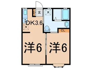 まごころアパート松葉台東棟【1階】の間取り