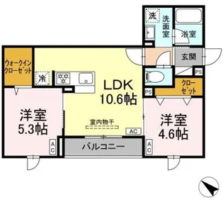 セレスティア江北II【3階】の間取り