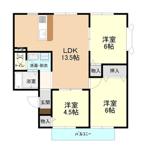 レークヒル大内【1階】の間取り