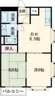 フレール西川B【2階】の間取り