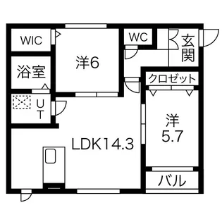 パークサイドN35【2階】の間取り