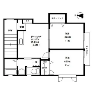 鳥が丘ハイツ【2階】の間取り