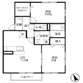 リビングタウン飯岡新田II A【1階】の間取り