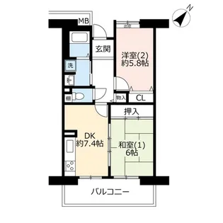 URコンフォール南浦和【2階】の間取り