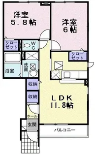 パークヒルズむらさきのC【1階】の間取り