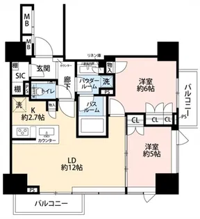 東京ベイシティタワー【18階】の間取り