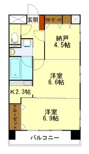 グランディア泉中央【4階】の間取り