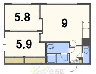 ラ・メゾン白石【1階】の間取り