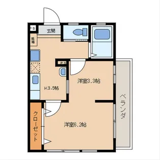 ハーモニーKハウスサンワ前原【4階】の間取り