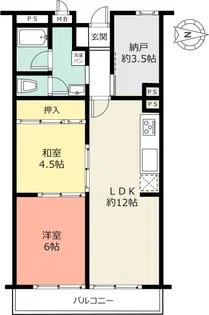 高槻グランドハイツ【7階】の間取り