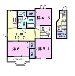 プリムヴェールII【2階】の間取り